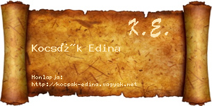 Kocsák Edina névjegykártya