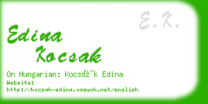 edina kocsak business card